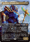 Hashaton, Scarab's Fist (Borderless) (DRC-001) - Commander: Aetherdrift Foil