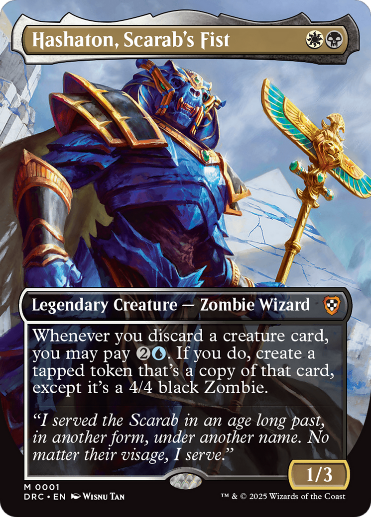 Hashaton, Scarab's Fist (Borderless) (DRC-001) - Commander: Aetherdrift