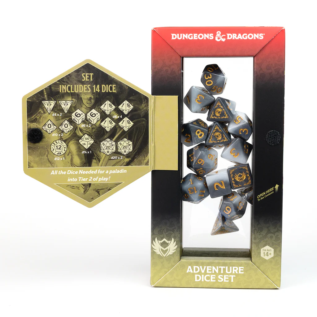 D&D Adventure Dice: Paladin White / Grey