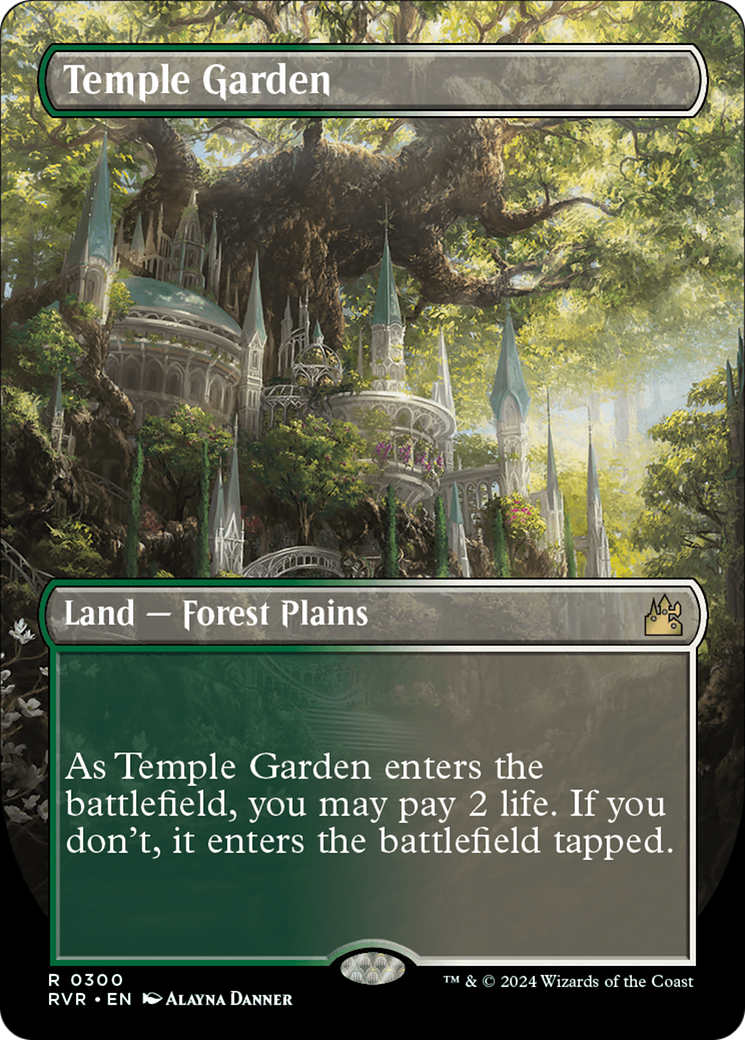 Temple Garden (Borderless) (RVR-300) - Ravnica Remastered