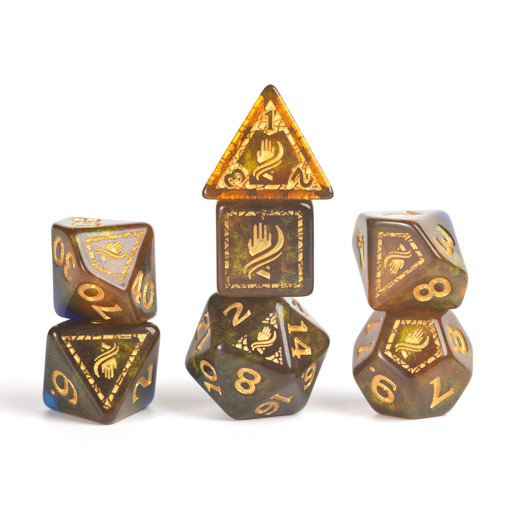 D&D Adventure Dice: Monk Blue Gold