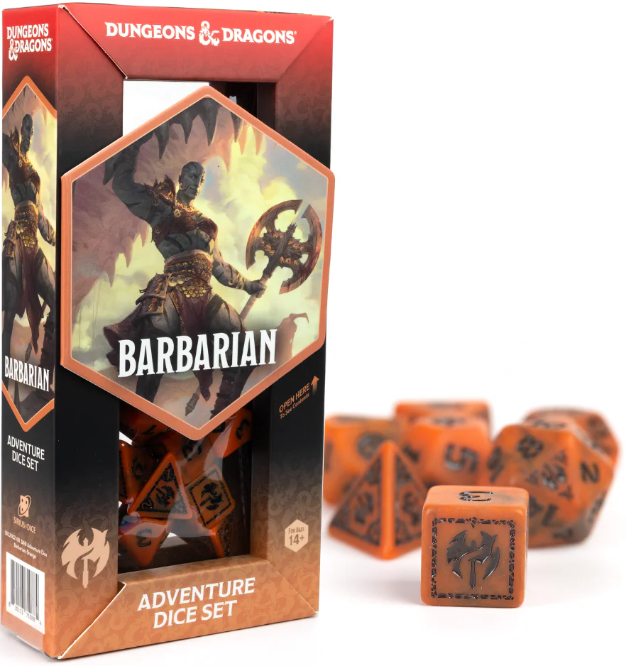 D&D Adventure Dice: Barbarian Orange