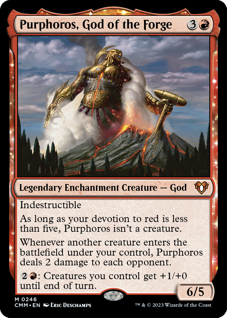Purphoros, God of the Forge (CMM-246) - Commander Masters: (enchantment)