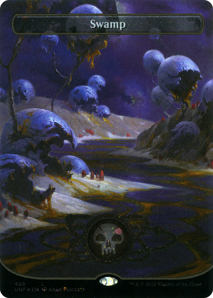 Swamp (488) (Borderless) (Galaxy Foil) (UNF-488) - Unfinity Foil