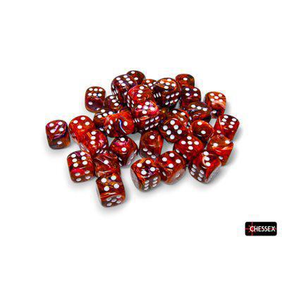 Chessex 36 D6 Festive Symphony/White