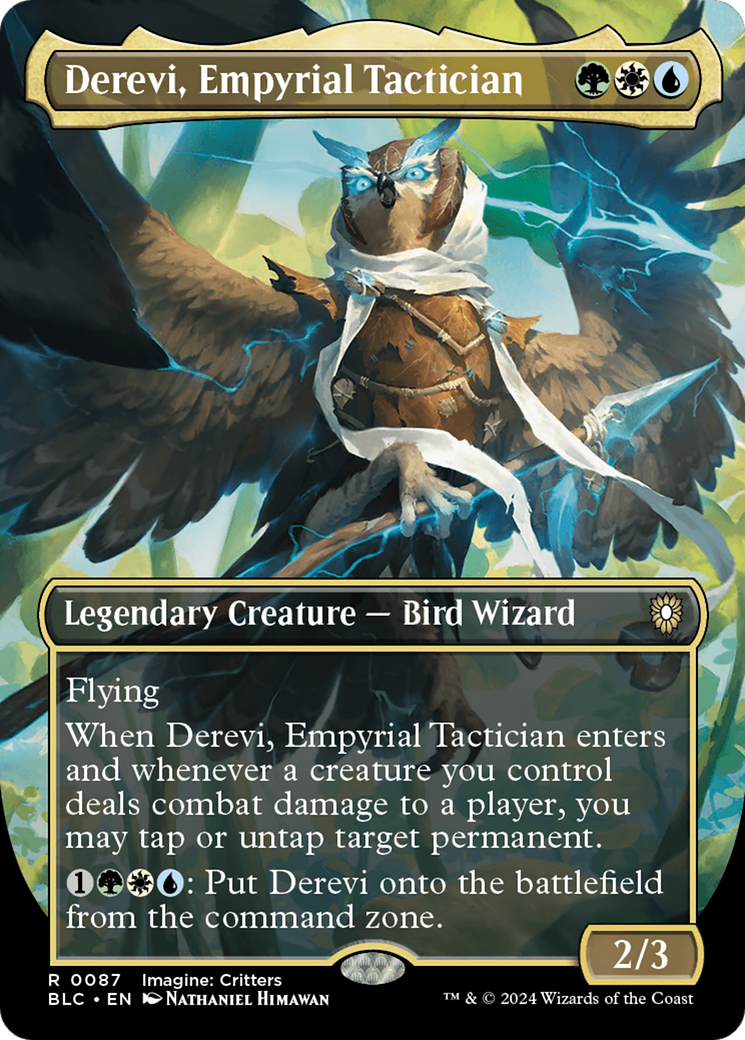 Derevi, Empyrial Tactician (Borderless) (BLC-087) - Bloomburrow Commander