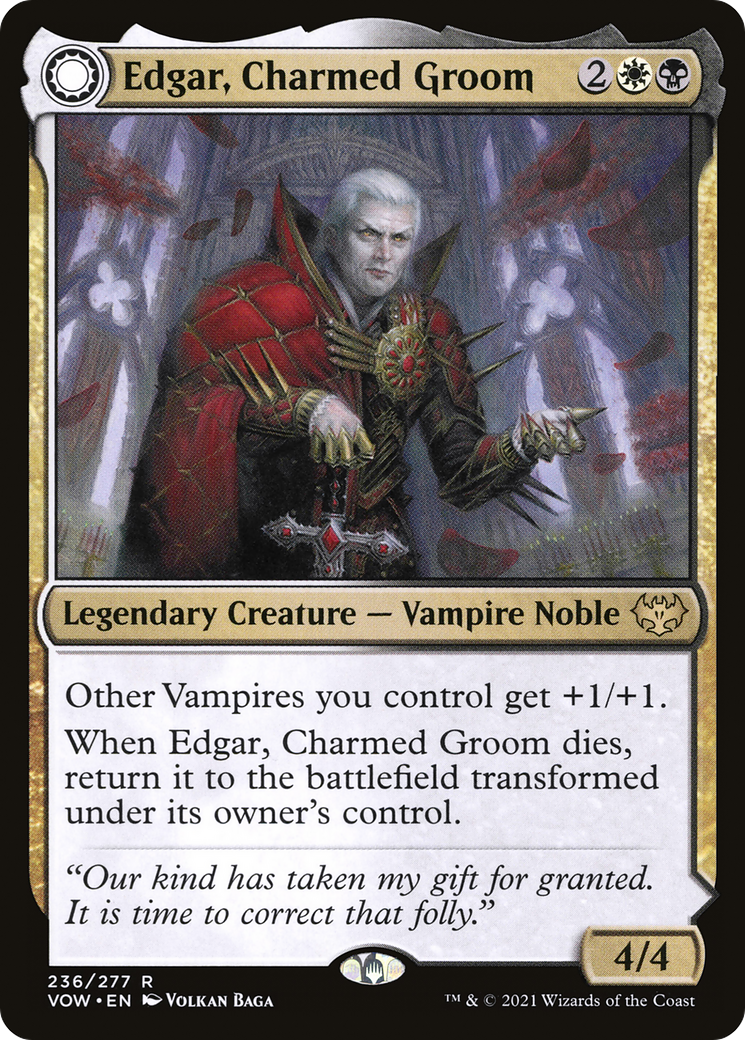 Edgar, Charmed Groom (VOW-236) - Innistrad: Crimson Vow: (Double Faced Transform) Foil