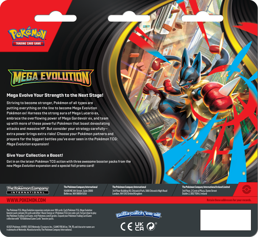 Pokemon TCG: Mega Evolution 3 Pack Blister