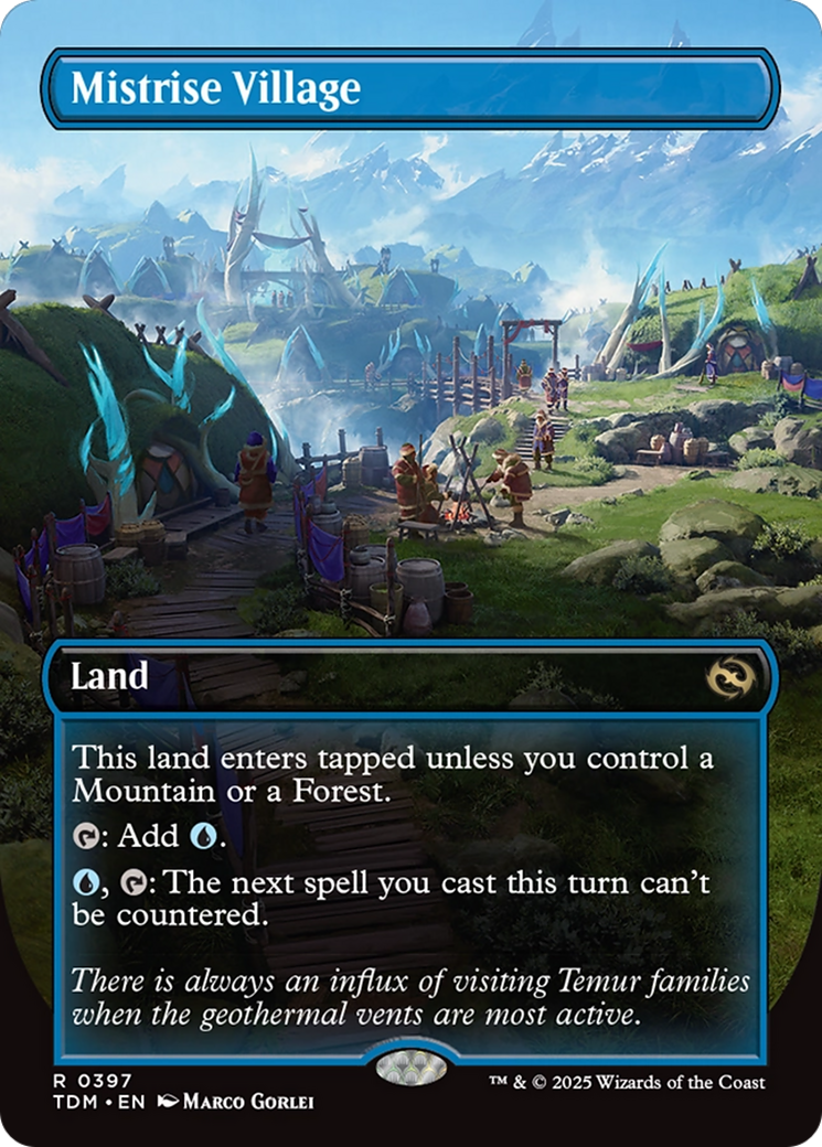 Mistrise Village (Borderless) (TDM-397) - Tarkir: Dragonstorm