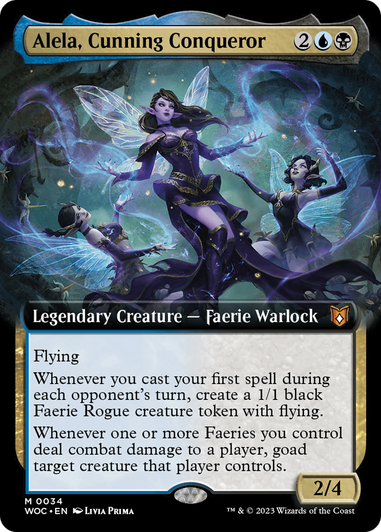 Alela, Cunning Conqueror (Extended Art) (WOC-034) - Wilds of Eldraine Commander: (Extended Art) Foil
