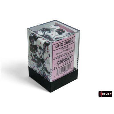 Chessex 36 D6 Gemini Black-White/Pink