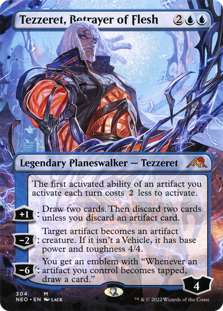 Tezzeret, Betrayer of Flesh (Borderless) (NEO-304) - Kamigawa: Neon Dynasty