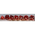 Chessex 7pc Set Translucent Red/ White