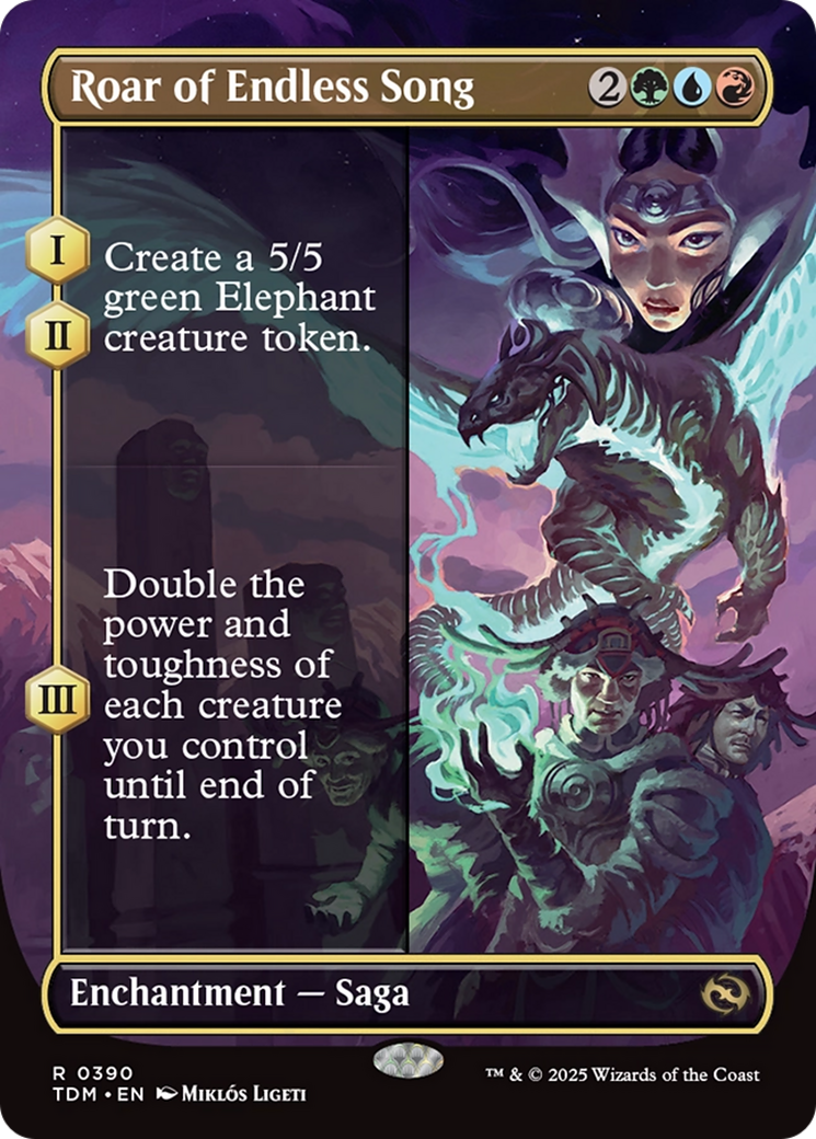 Roar of Endless Song (Borderless) (TDM-390) - Tarkir: Dragonstorm: (enchantment)