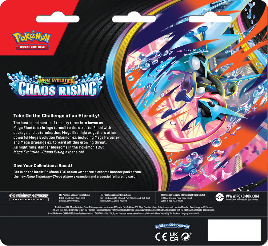 Pokemon TCG: Chaos Rising 3 Pack Blister
