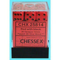 Chessex 36 D6 Opaque Red/ Black