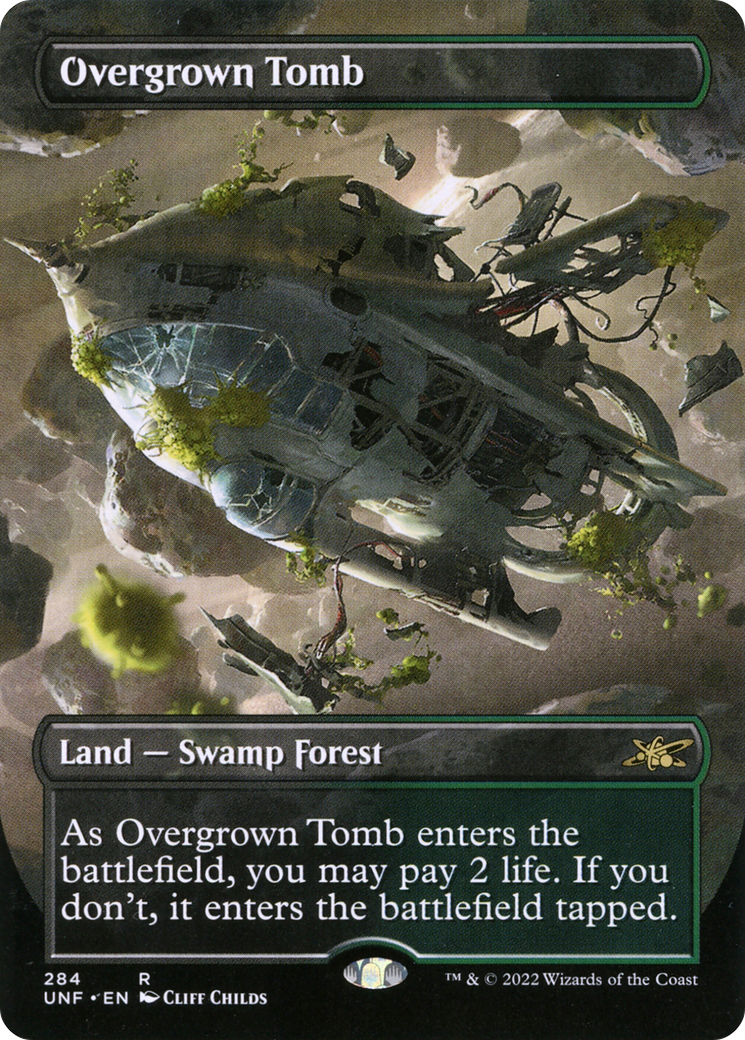 Overgrown Tomb (Borderless) (UNF-284) - Unfinity Foil