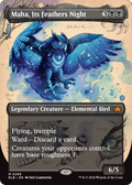 Maha, Its Feather Night (Borderless) (BLB-289) - Bloomburrow: (Showcase)