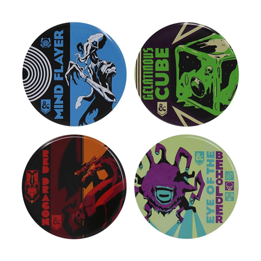 D&D Monsters 4 Piece Metal Coaster Set