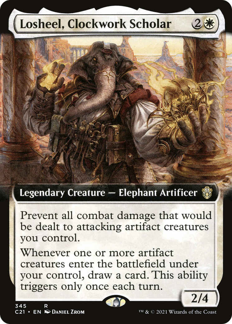 Losheel, Clockwork Scholar (Extended Art) (C21-345) - Commander 2021: (Extended Art)
