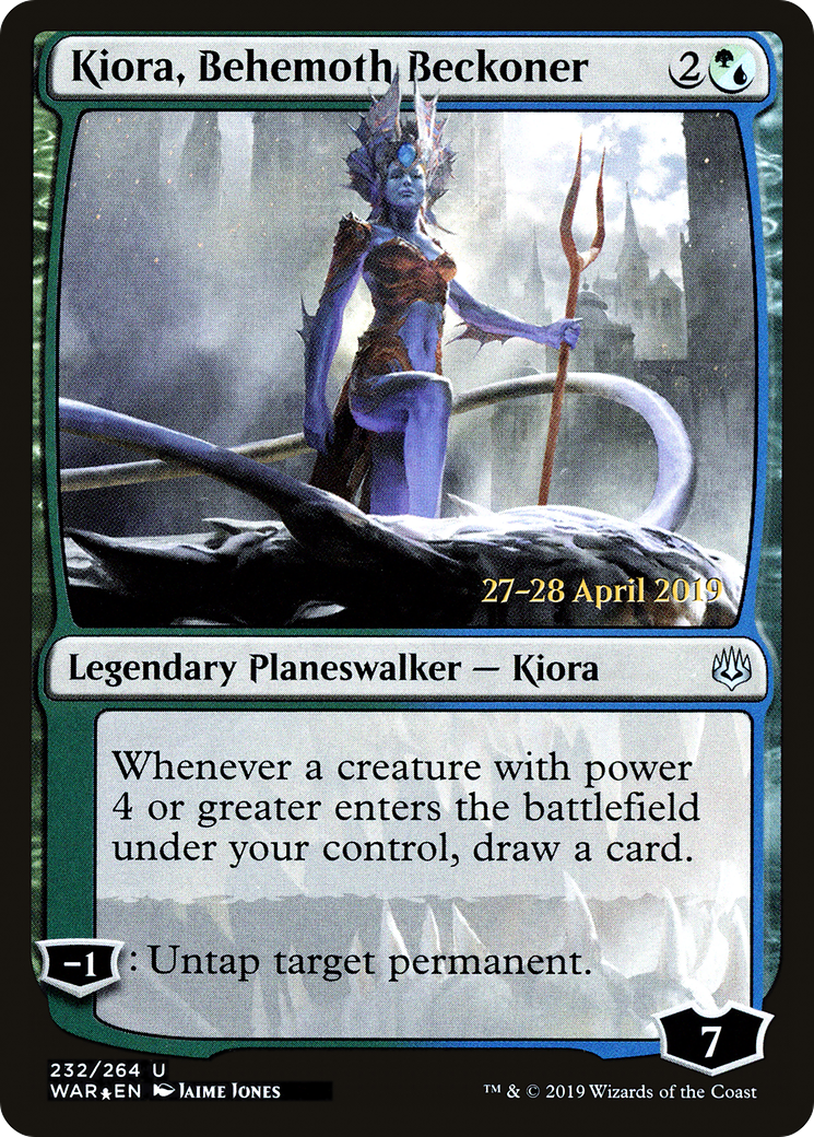 Kiora, Behemoth Beckoner (PRE-232) - War of the Spark Promos Foil