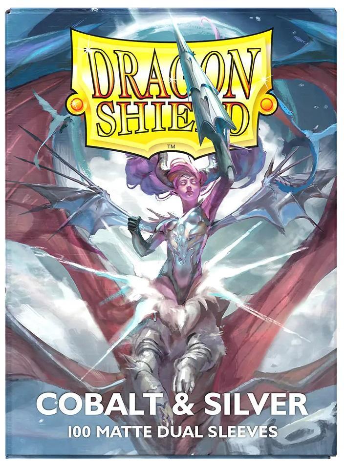 Dragon Shield Dual Matter Sleeves 100CT: Cobalt / Silver
