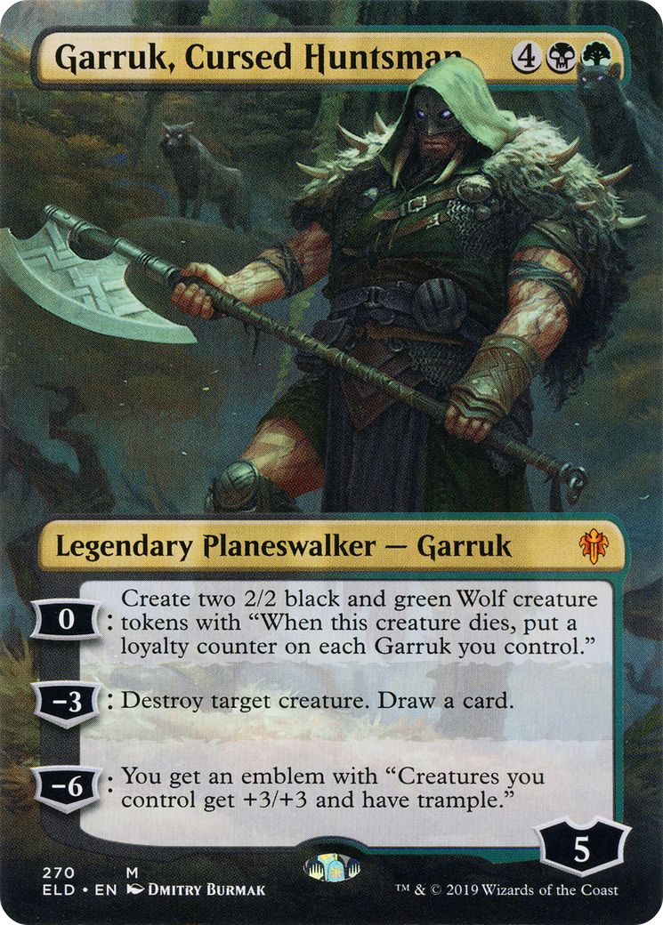 Garruk, Cursed Huntsman (Borderless) (ELD-270) - Throne of Eldraine