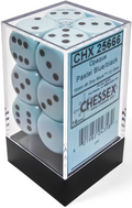 Chessex 12 D6 Opaque Pastel Blue/Black
