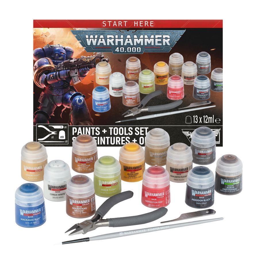 Warhammer 40k Paint + Tools Set