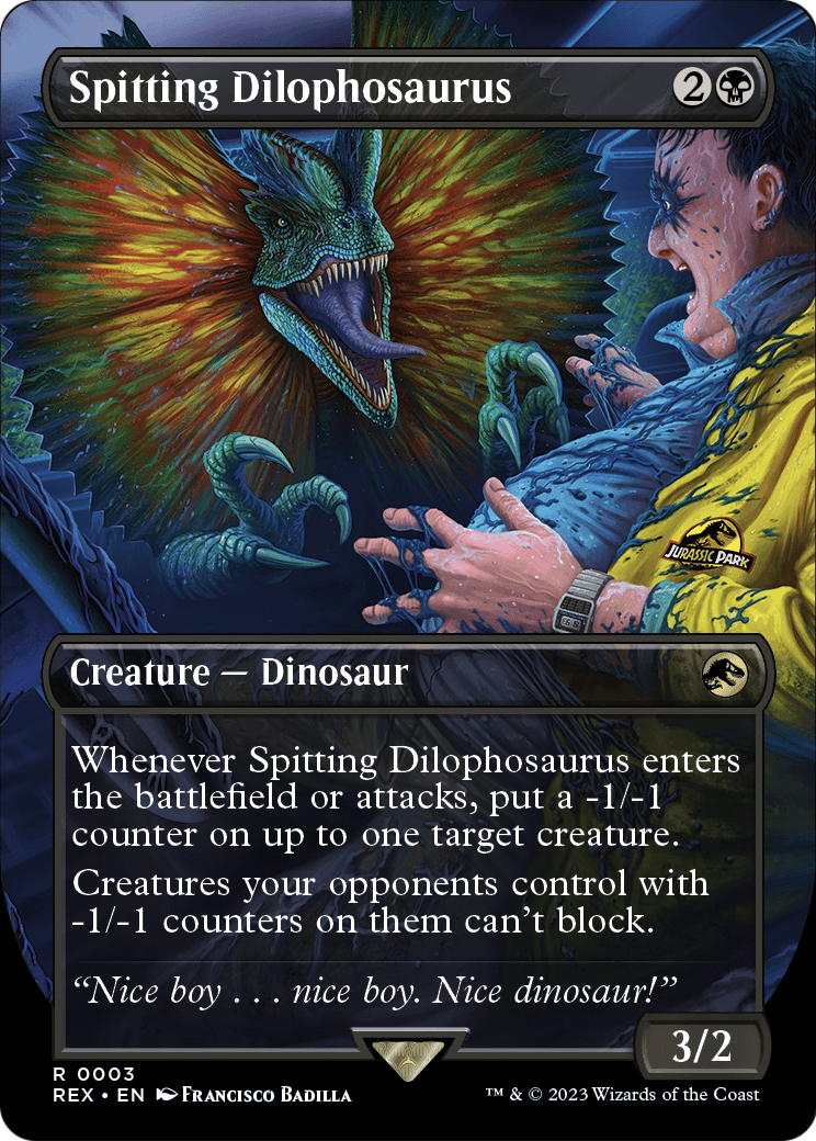 Spitting Dilophosaurus (Borderless) (REX-003) - Jurassic World Collection Foil